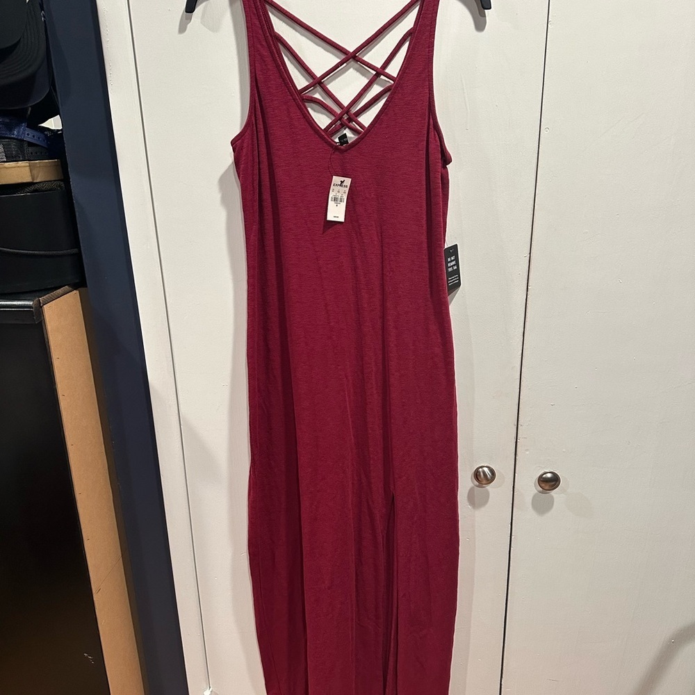 Express Deep Red Backless Dress - Picture 2 of 6